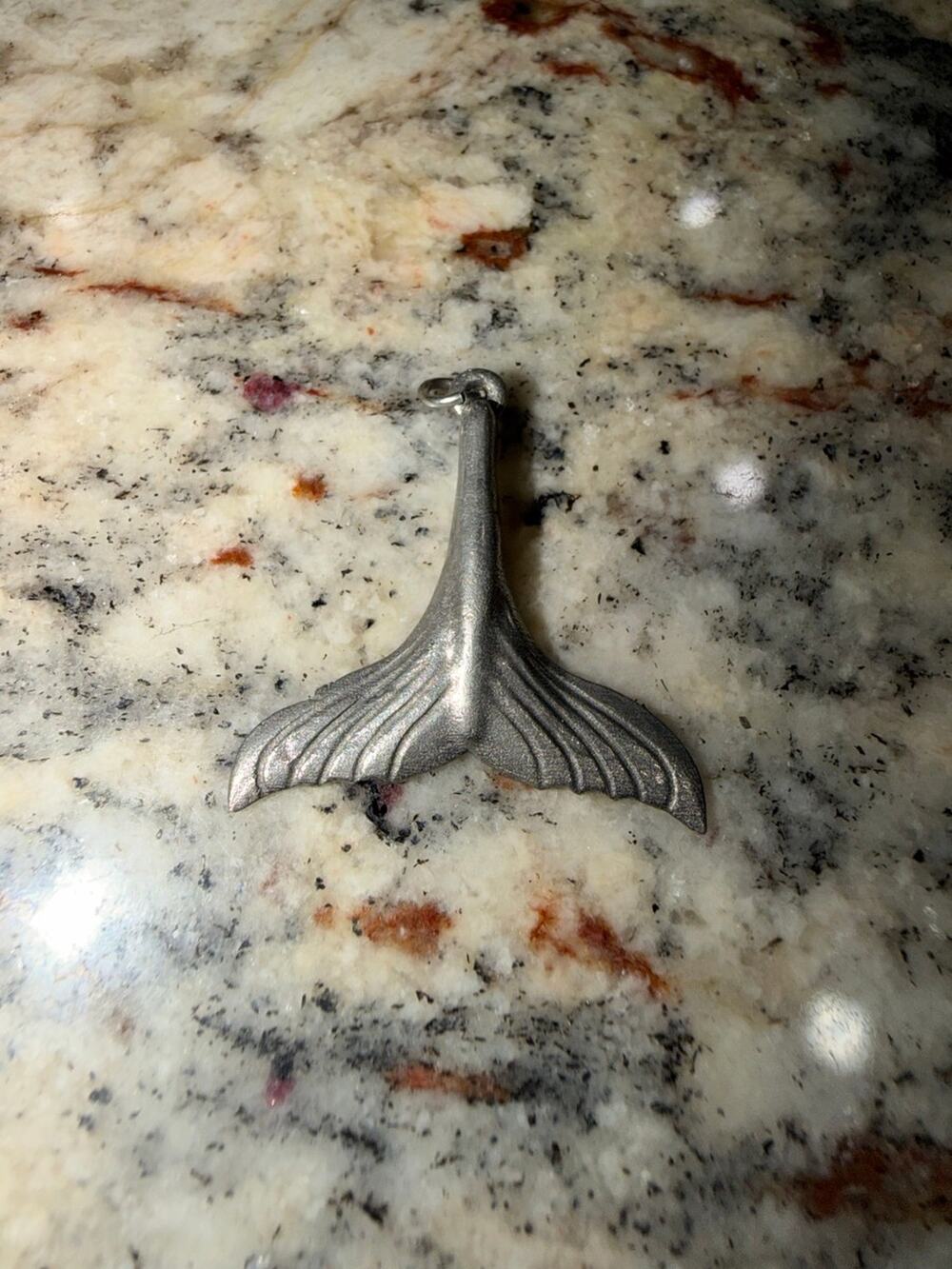 1” Aitkens Pewter Whale Tail Pendant